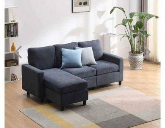 Image 1 of Campbell 3 Seater Sofa With Reversible Chaise In Dark Grey