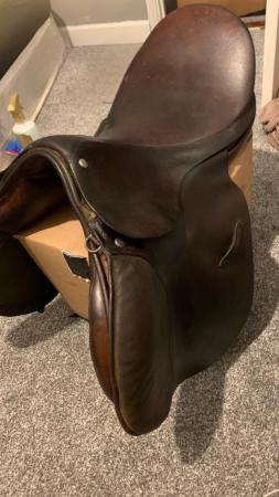 Image 2 of 17inch brown leather saddle