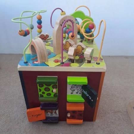 Image 2 of B. Toys Zany Zoo Wooden Activity Cube Assortment