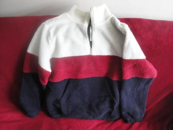 Image 1 of Primark Blue, White and Cherry Red Fleece. Size L.