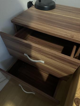 Image 1 of Two draw bedside unit/table
