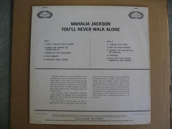 Image 2 of Mahalia Jackson – You’ll Never Walk Alone LP– Hallmark Re