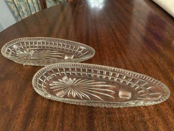 Image 1 of Vintage pair heavy glass dishes