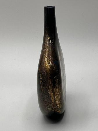 Image 5 of Isle of Wight Lollypop vase 6” black gold silver