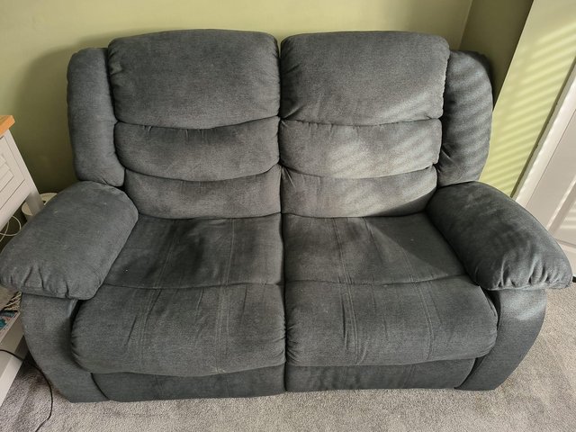 Preview of the first image of 3 + 2 seater recliner sofas for sale.