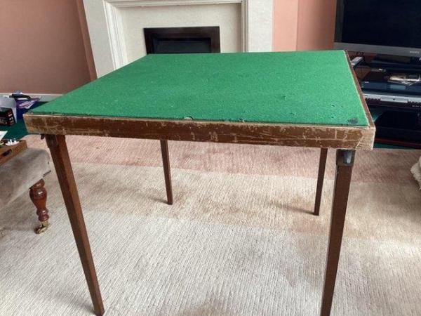 Image 3 of Vintage card table with folding legs