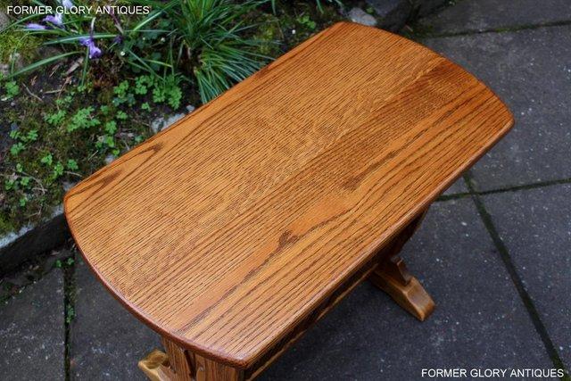Image 17 of AN OLD CHARM VINTAGE OAK MAGAZINE RACK COFFEE LAMP TABLE