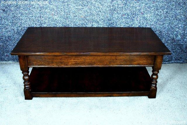 Image 14 of A TITCHMARSH & GOODWIN STYLE OAK TWO DRAWER COFFEE TEA TABLE