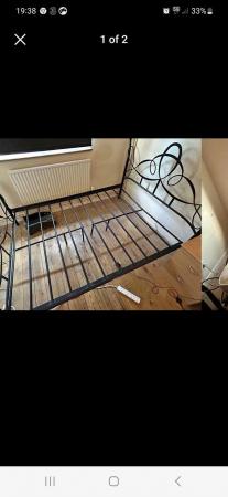 Image 1 of Metal / cast iron double bed frame black colour