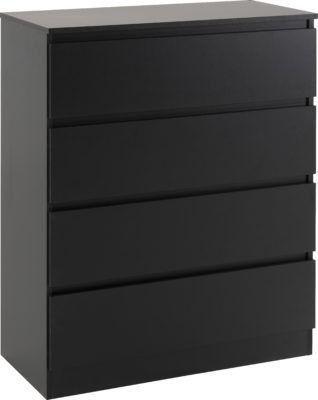 Preview of the first image of MALVERN 4 DRAWER CHEST - BLACK  Assembled Sizes W x D x H (M.
