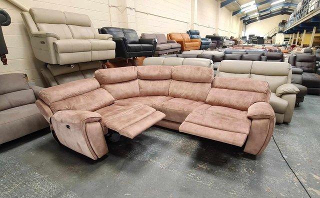Image 3 of Radley Decent mink fabric electric recliner corner sofa
