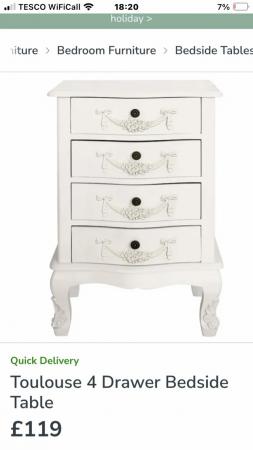 Image 2 of Dunelm Toulouse bedside table