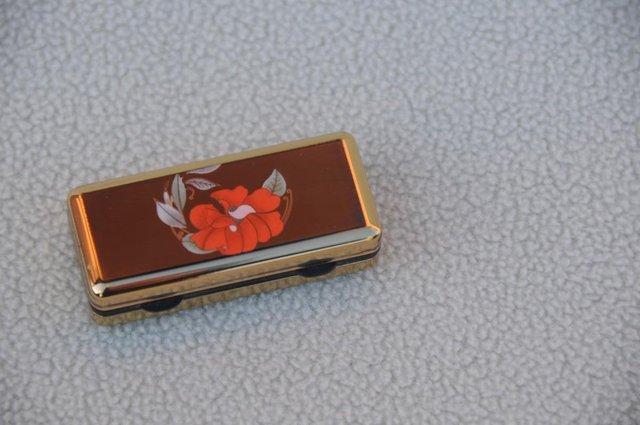 Image 1 of Rare Stratton Contact Lens Case With Enamelled Floral Design