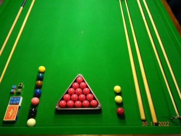 Image 3 of Full size Snooker Table with accessories.