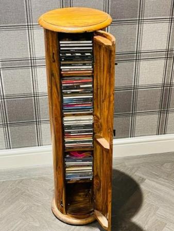 Image 1 of SOLID OAK CD CABINET / STAND