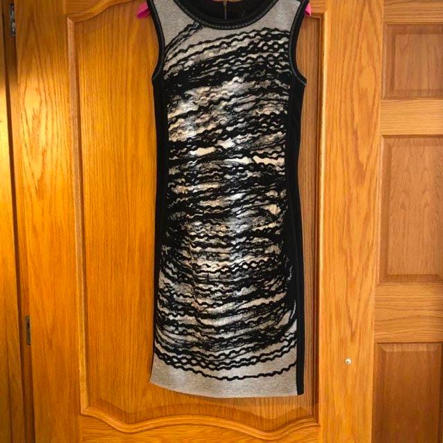 Preview of the first image of Marrcain Black and grey sleeveless dress.
