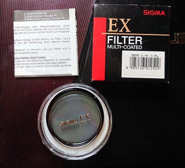 Preview of the first image of Sigma EX Polarising 58mm Multicoated Filter.