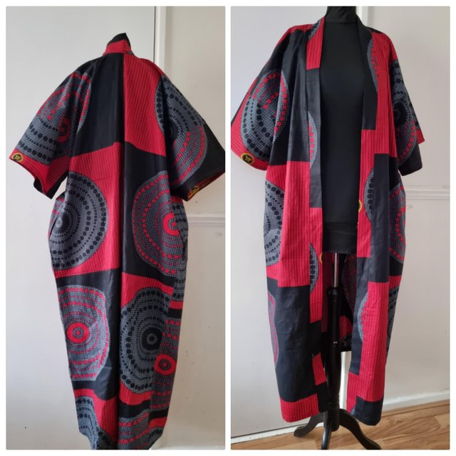Preview of the first image of African Ankara Handmade Kimono Jacket.