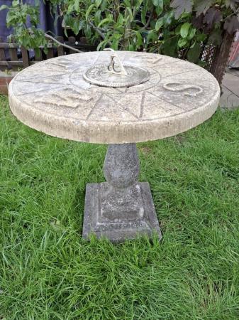 Image 1 of Beautiful stone and brass sundial comes in 3 parts