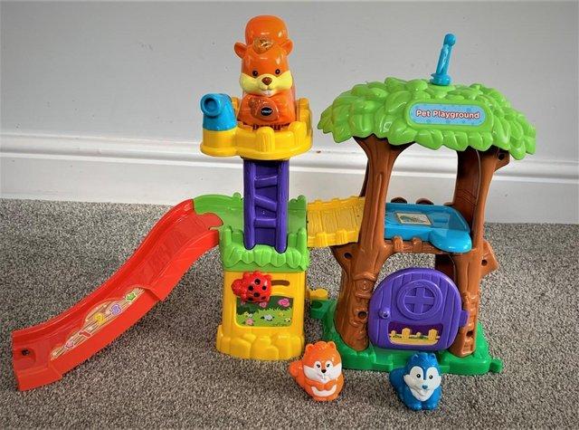 Preview of the first image of Pet Playground & Vtech Toot Toot Animals.