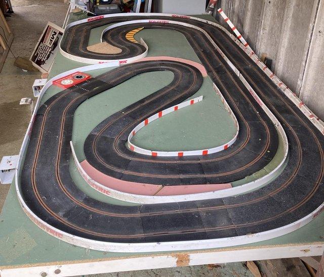 Preview of the first image of 2  X 8FT  X 4FT SCALEXTRIC SLOT RACING TRACK LAYOUTS.