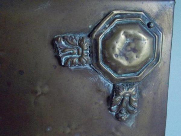 Image 6 of Art Nouveau Copper & Brass fire screen, nice patina (B)