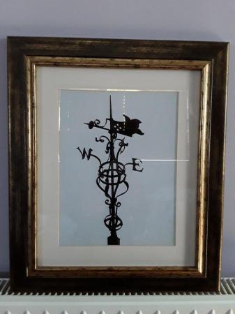 Image 2 of Weathervane Picture in Mottled Gol Frame