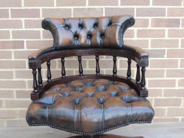 Image 13 of Golden Brown Chesterfield Captains Chair (UK Delivery)