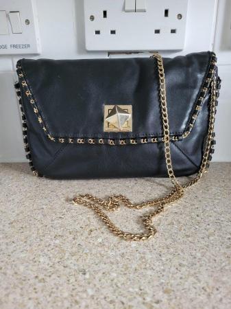 Image 1 of Linea Rosa Black Leather Crossbody Bag