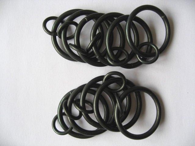 Preview of the first image of 11 Matt Black Metal Curtain Rings 36mm / 40mm Brand New John.