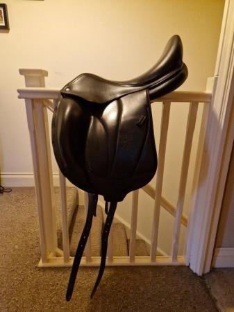 Image 3 of 17.5 in black Voltaire Adelaide dressage saddle