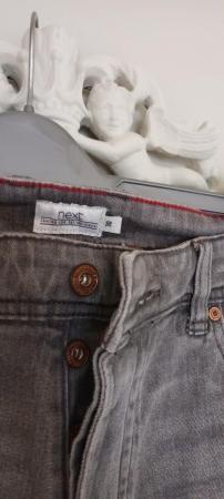 Image 3 of NEXT denim shorts. Size 30 regular fit, grey.