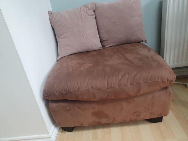 Image 2 of Brown fabric footstool/ small seat