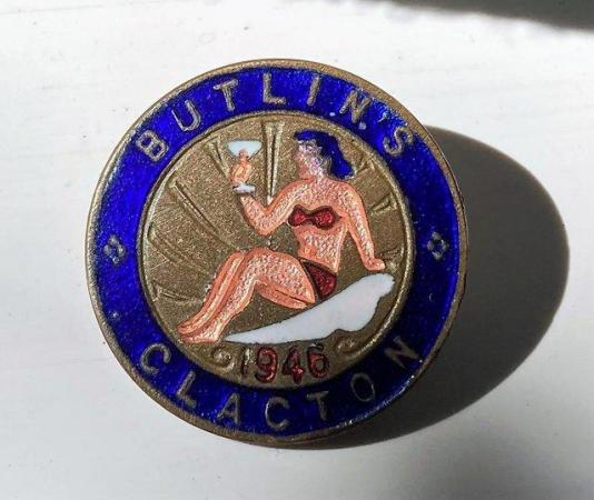 Image 3 of RARE VINTAGE 1946 BUTLIN'S CLACTON PIN BADGE BUTLINS CAMP