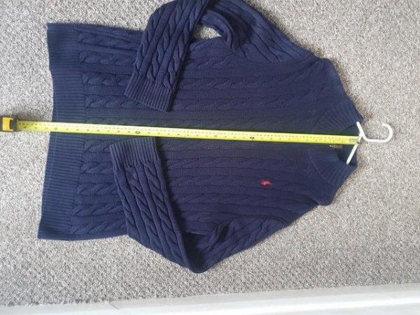 Image 3 of Ralph Lauren Polo Mens Navy Cable Knit Long Sleeve Jumper, S