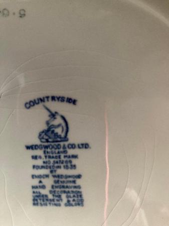 Image 2 of Blue and White Wedgwood Plate