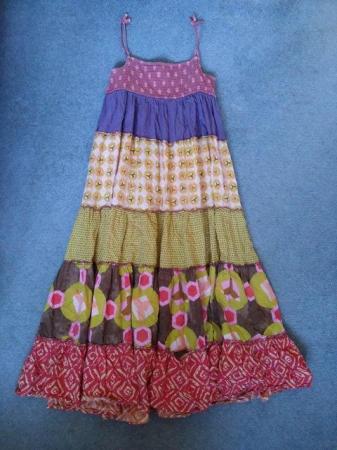 Image 1 of Next patchwork girl’s cotton strappy midi dress– age 12 year
