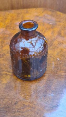 Image 5 of Antique 1920s embossed Lysol bottle amber glass