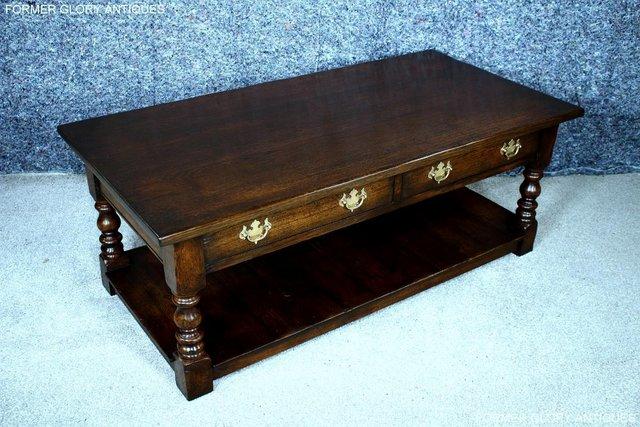 Image 60 of A TITCHMARSH & GOODWIN STYLE OAK TWO DRAWER COFFEE TEA TABLE