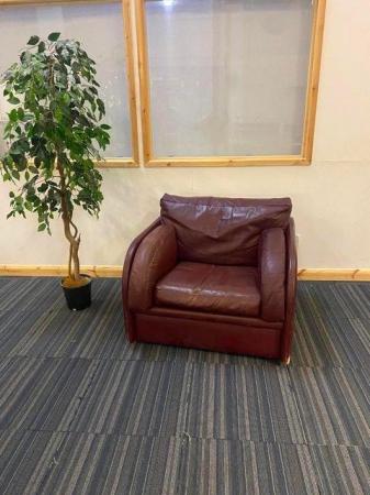 Image 1 of Mauve Single Leather Sofa/Armchairs for Office Reception/Wai