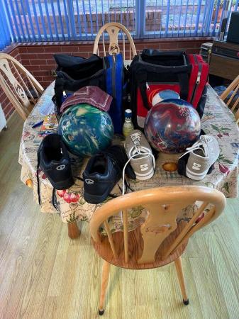 Image 1 of Gents and Ladies bowling Balls and shoes