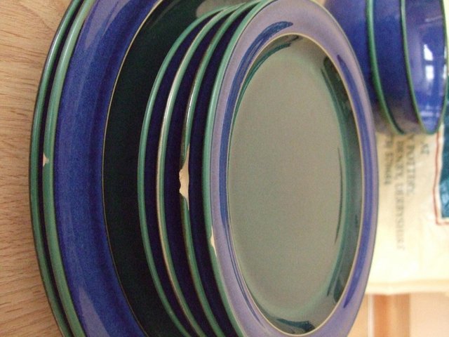Preview of the first image of DENBY DarkGreen/Blue. 2 Dinner Plates,4 Side Plates,4 Dishes.