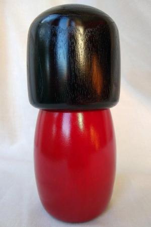 Image 3 of Red Kokeshi Japanese wooden friendship doll