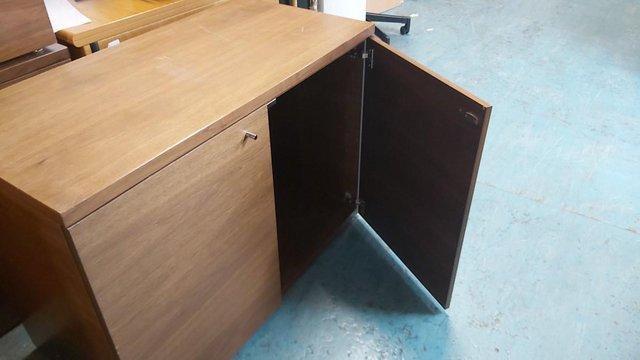 Image 5 of Solid Cylindrical knob Walnut Office Credenza/Cupboard