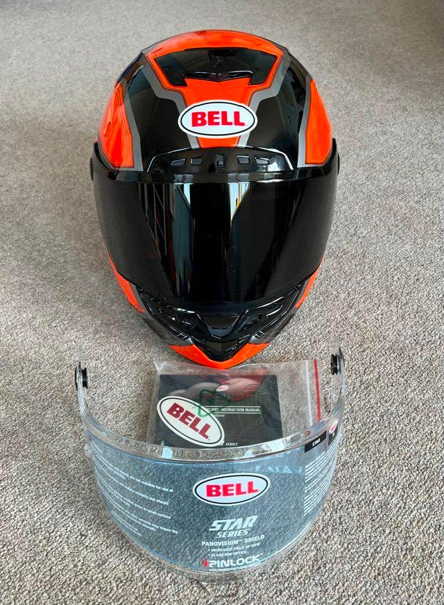 Preview of the first image of Bell Star series helmet with Sena communicator.