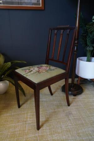 Image 9 of Victorian Mahogany Occasional Chair Original Tapestry