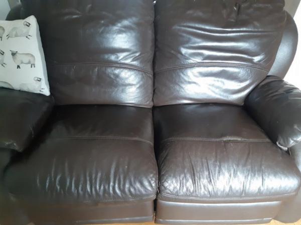 Image 3 of 2 Seater Leather Recliner Sofa