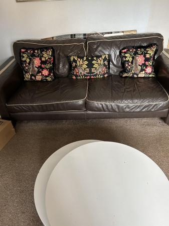 Image 1 of Italian leather 2 and 3 seater sofas