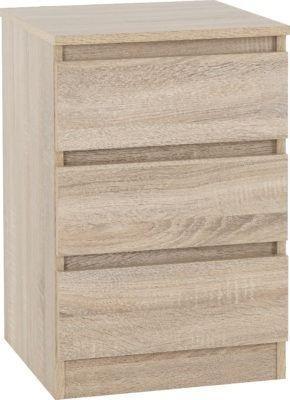 Preview of the first image of MALVERN 3 DRAWER BEDSIDE - SONOMA OAK EFFECT  Assembled Size.
