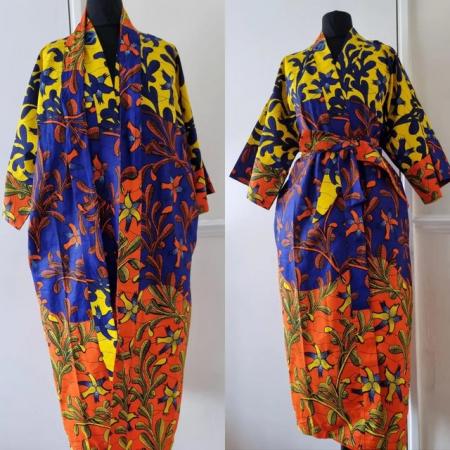 Image 3 of African Ankara Kimono Jacket Dress